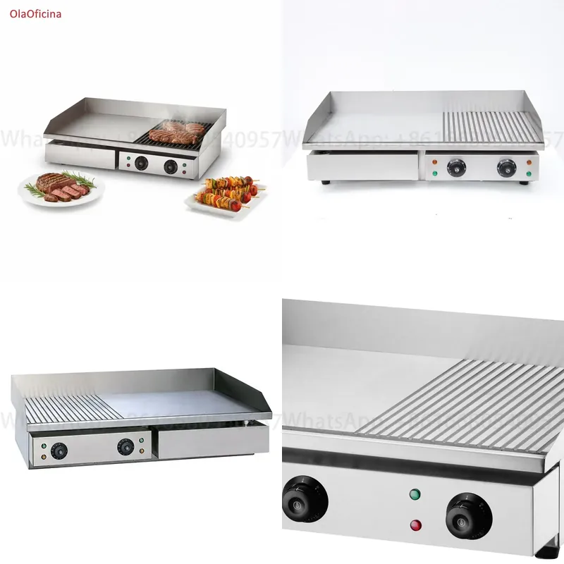 Commercial Kitchen Griddle - Piastra Elettrica Professionale 4.4KW in Acciaio