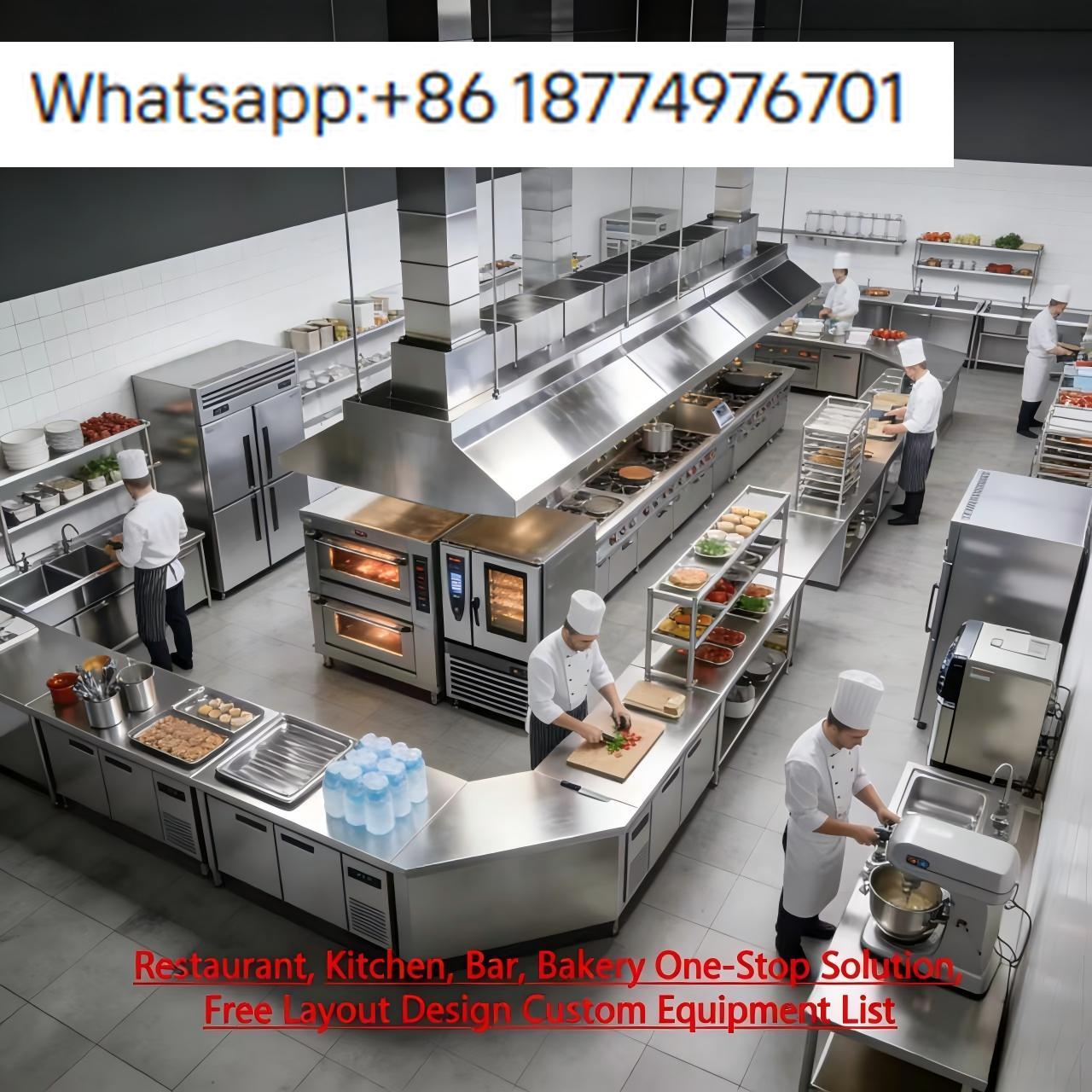 Commercial Kitchen Layout Design - Set di Attrezzature Commerciali per Fast