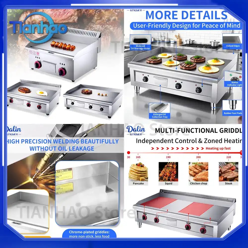 Commercial Kitchen Griddle - Piastra Elettrica Antiaderente di Alta Qualità
