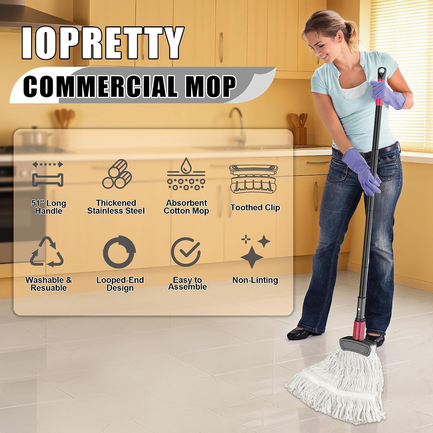 Mop Commerciale per Pulizia Pa - Commercial Kitchen Tile Flooring recensione e prezzo
